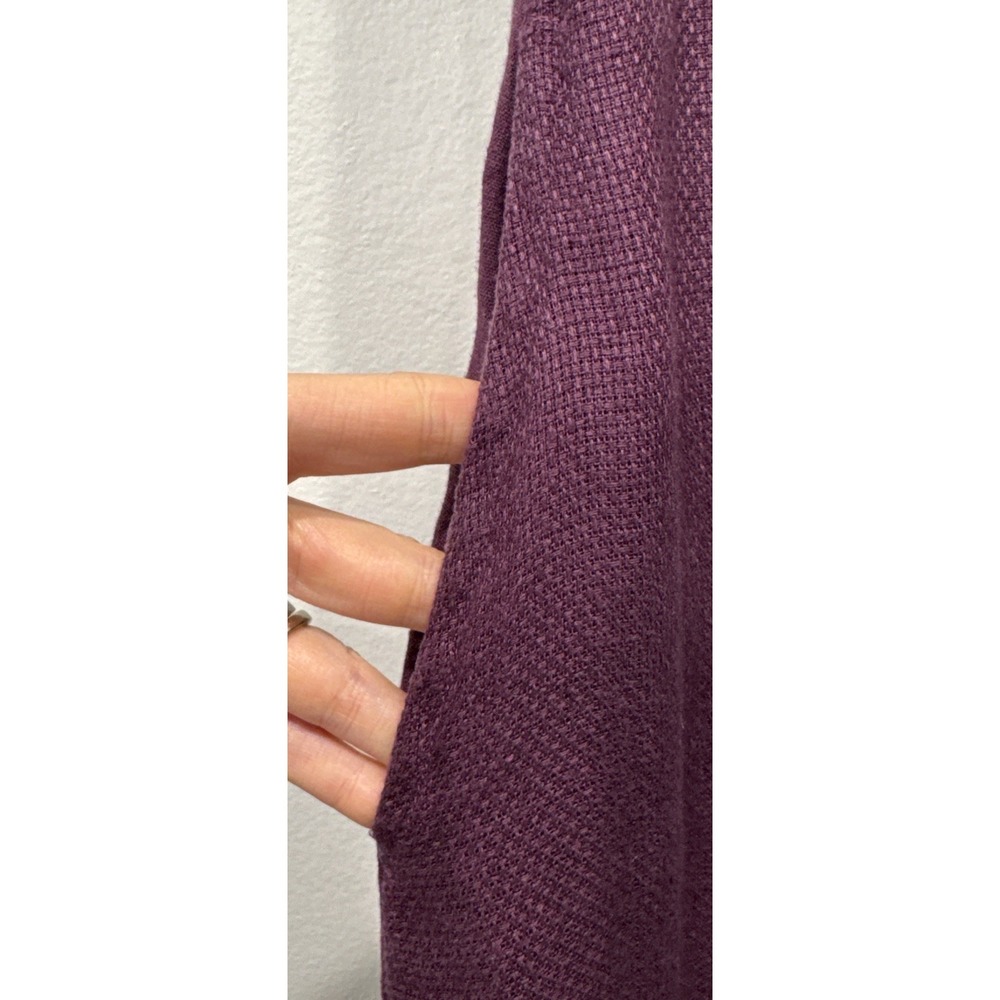 Gudrun Sjoden Purple Linen Midi Dress Button Up Embroidered Sleeveless Cottage M - Picture 5 of 9